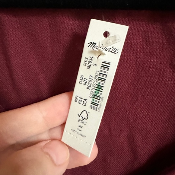 NWT Madewell Responsible Bubble Sleeve Button Front Midi Dress - Picture 6 of 9